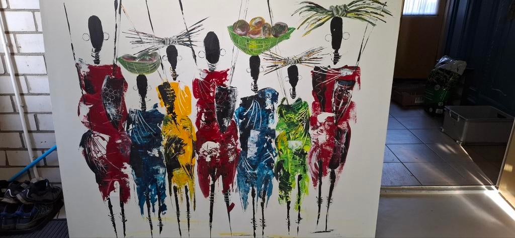 Schilderij met Afrikaanse massai vrouwen, Ophalen, Schilderij, 75 cm of meer