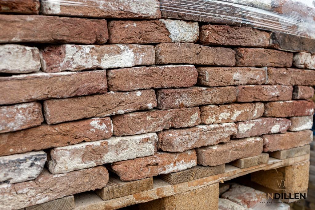 Antieke bruine rijnformaat stenen Rijntjes ca 17-19 x4, Ophalen of Verzenden, Gebruikt, Bakstenen