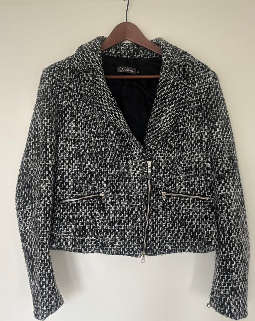 B-three kort colbert jasje, Kleding | Dames, Maat 42/44 (L), Ophalen of Verzenden, Jasje, Grijs