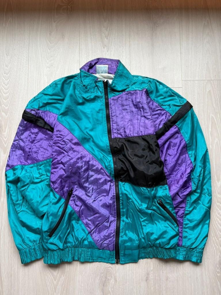 Vintage Windbreaker Jas L, Maat 52/54 (L), Blauw, ., Vintage