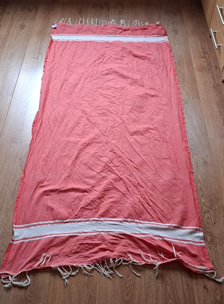 Febronie koraalkleurige fouta / hamamdoek, Ophalen of Verzenden, Zo goed als nieuw, Overige kleuren, Overige typen