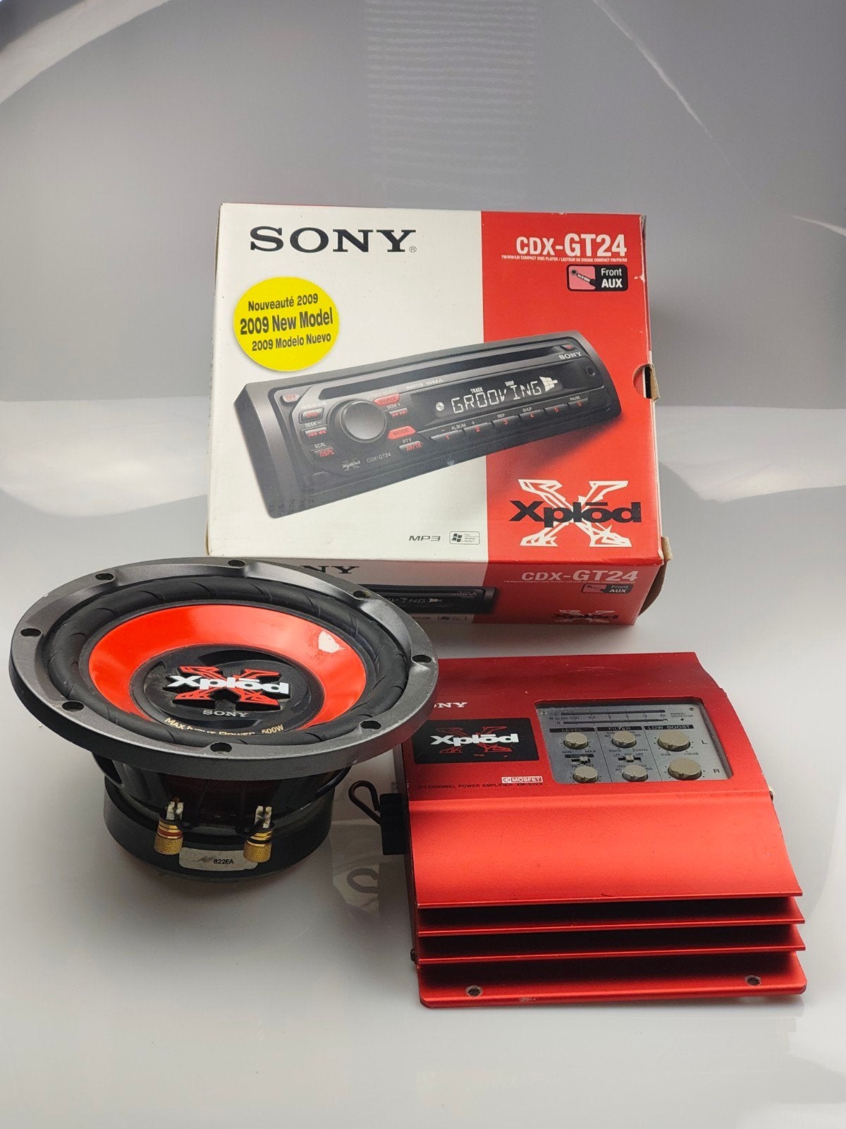 Sony Xplod Autoradio, Versterker en Subwoofer Pakket, Ophalen of Verzenden