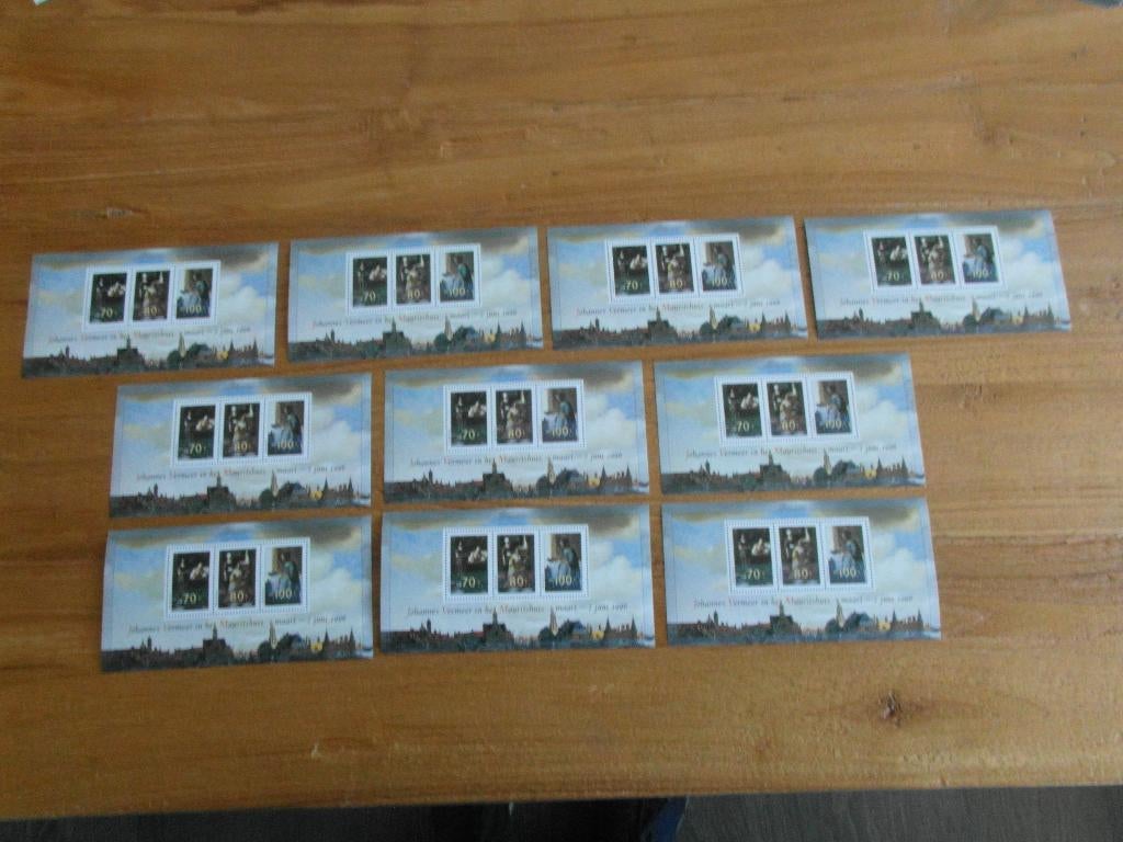 1667 10 Velletjes Johannes Vermeer 1996 Postfris, Ophalen of Verzenden, Na 1940, Postfris