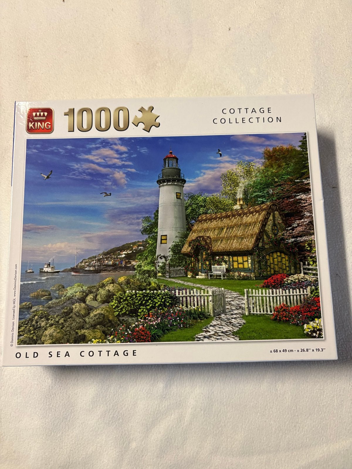 King Puzzel 1000 stukjes - Old Sea Cottage, Hobby en Vrije tijd, Ophalen of Verzenden, 500 t/m 1500 stukjes, Gebruikt