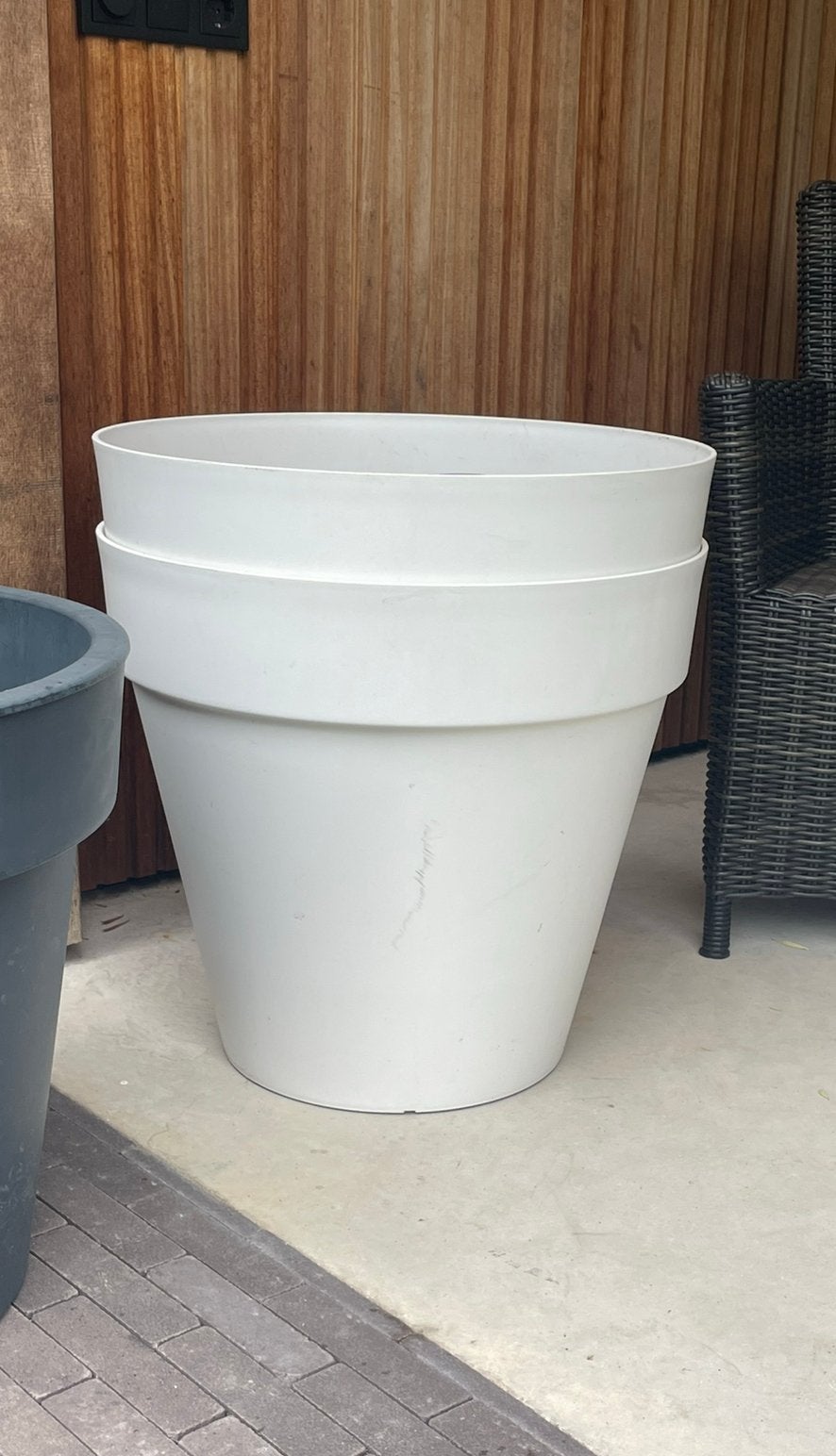 2x ELHO LOFT URBAN ROND 60 cm wit, Ophalen, Zo goed als nieuw, Rond, Kunststof