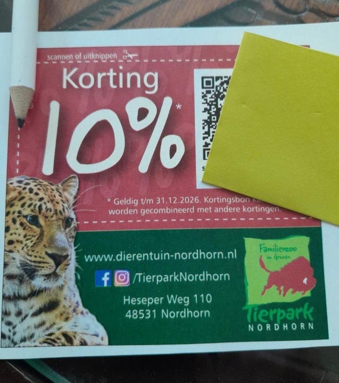 Kortingscode dierentuin tierpark Nordhorn, Drie personen of meer, Kortingskaart