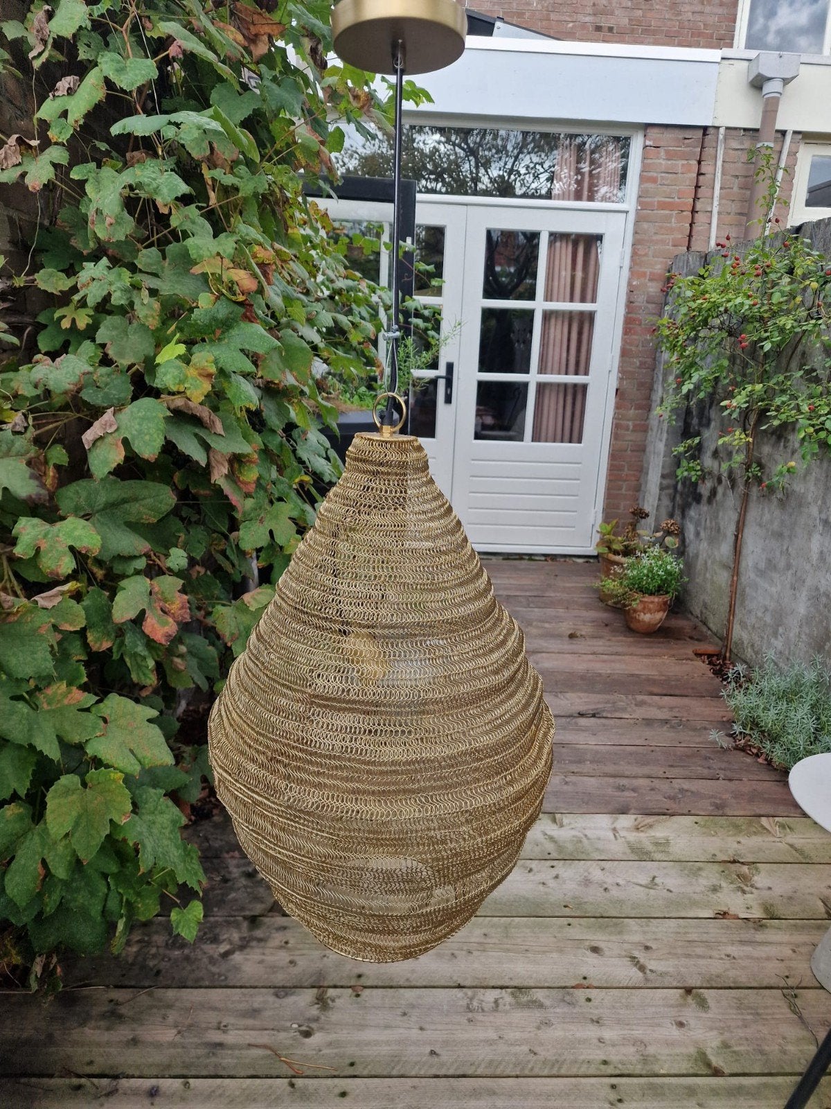 QAZQA Nidum HL Gold 45 cm hanglamp - Nieuw in doos, Nieuw, Oosters, Metaal, E27 (groot)