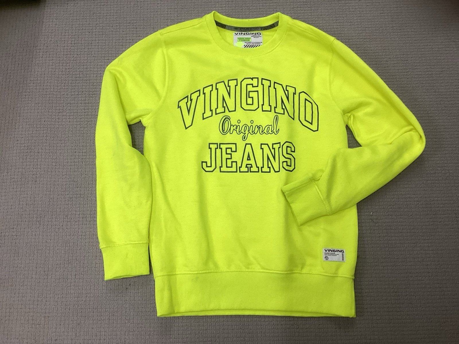 Vingino Trui Maat 176 - Neon Geel, Ophalen of Verzenden, Zo goed als nieuw, Jongen of Meisje, Trui of Vest