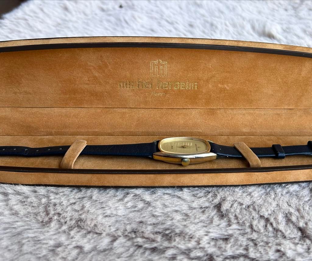 Vintage Michel Herbelin Paris 2246 dameshorloge, Sieraden, Tassen en Uiterlijk, Horloges | Dames, Overige merken, Overige materialen
