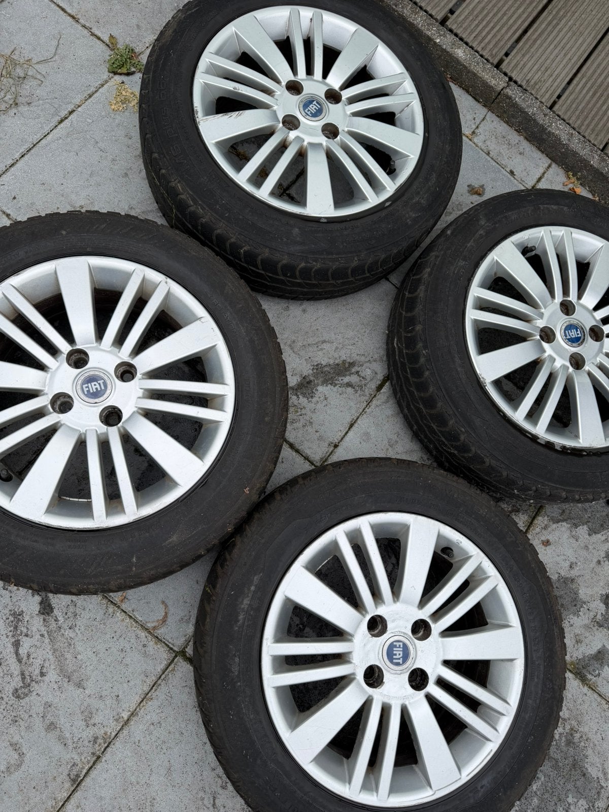 4 originele Fiat aluminium velgen 15 inch, Ophalen, Gebruikt