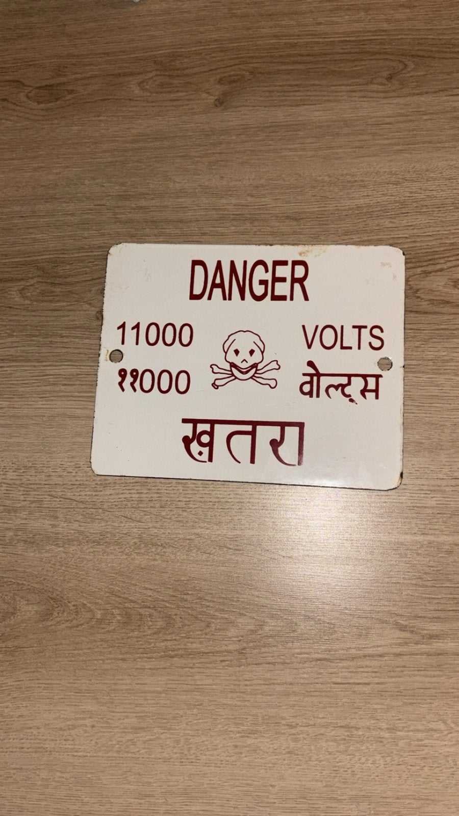 Vintage 'Danger 11000 Volts' bord, Ophalen of Verzenden