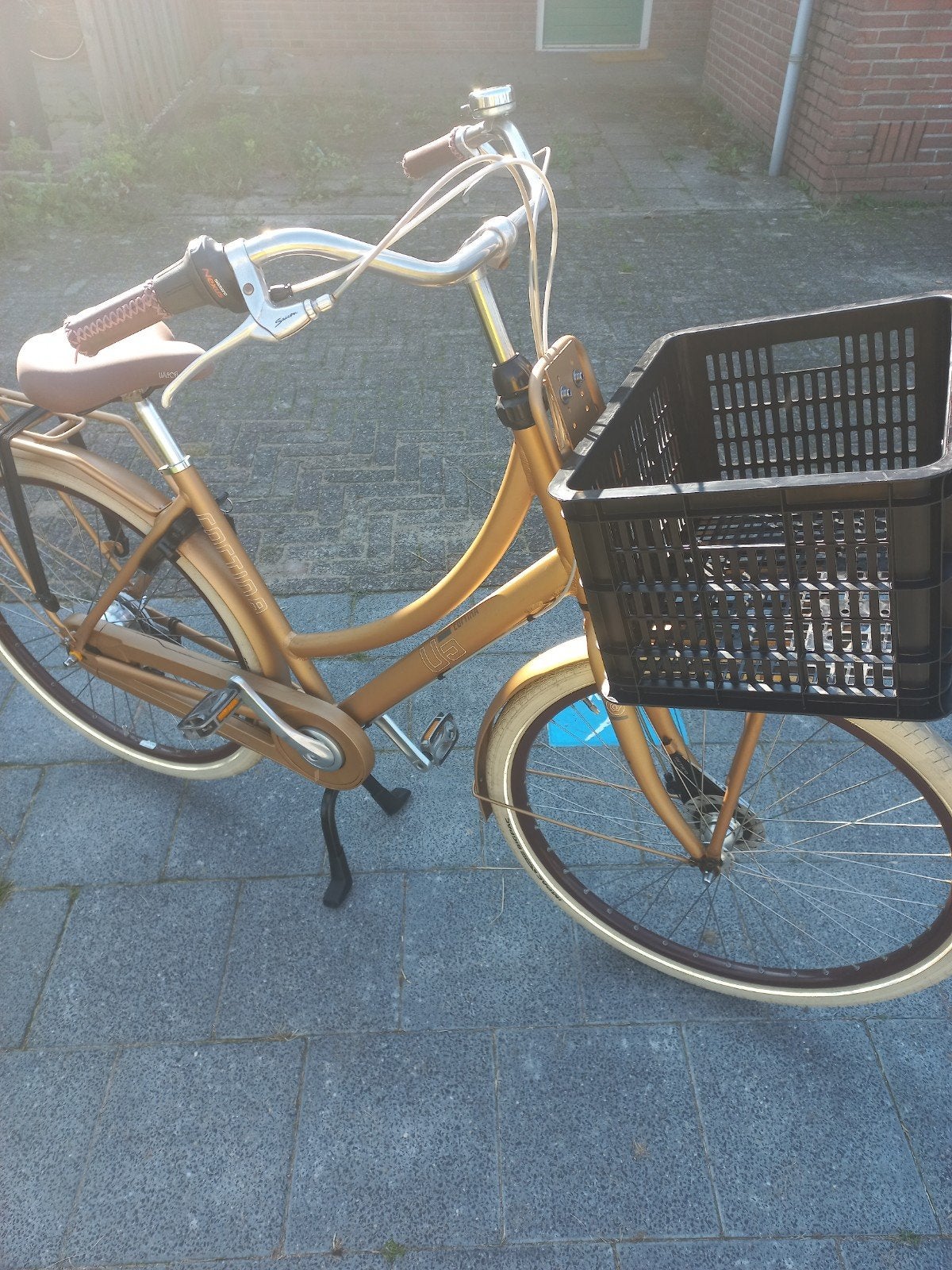 Damesfiets met voordrager en mand - Zo goed als nieuw, Terugtraprem, (Extra) lage instap, Zo goed als nieuw, 50 tot 53 cm