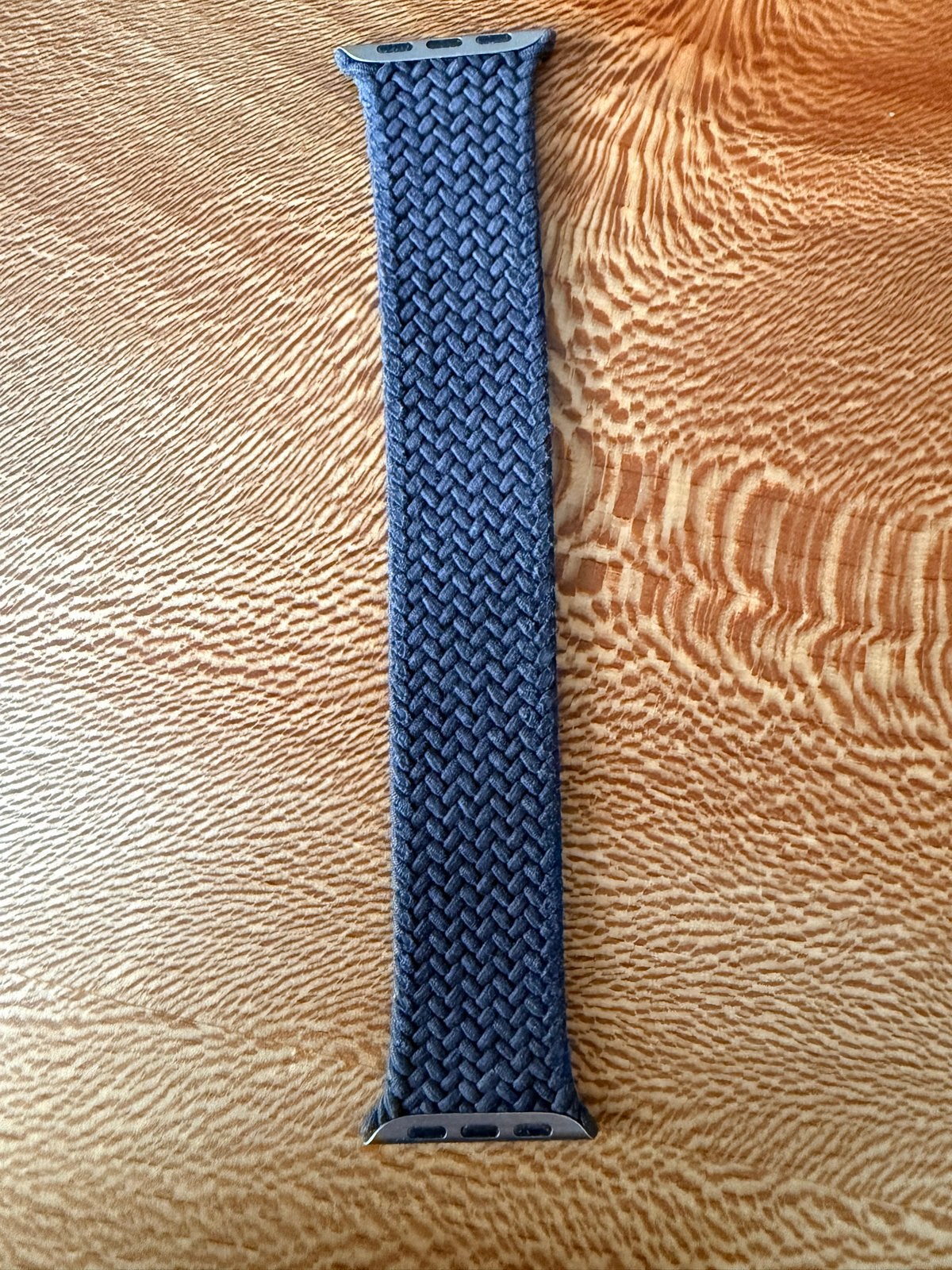 Apple Watch Gevlochten Solo Loop Bandje 45mm Maat 6, Ophalen, Gebruikt, Blauw, IOS