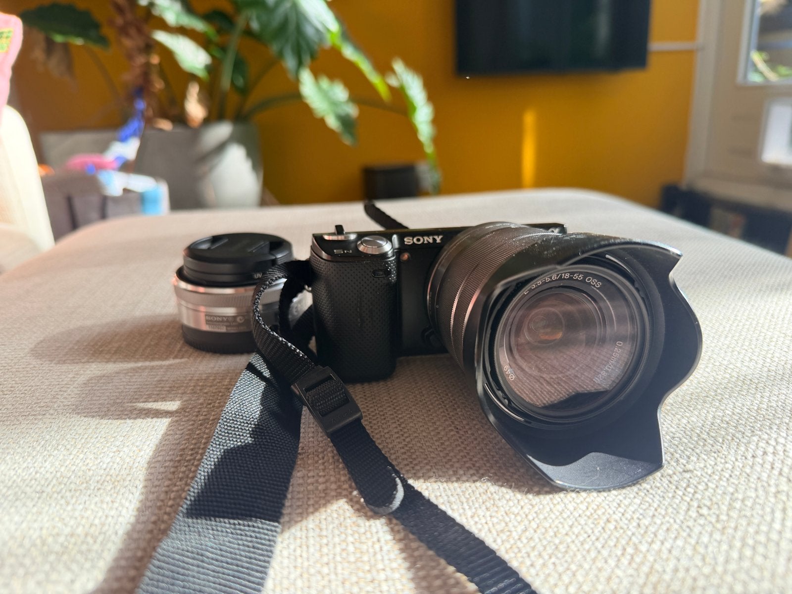 Sony Alpha NEX-5N Systeemcamera en pancake lens, Gebruikt, Beeldstabilisatie, Ophalen of Verzenden, 4 t/m 7 keer