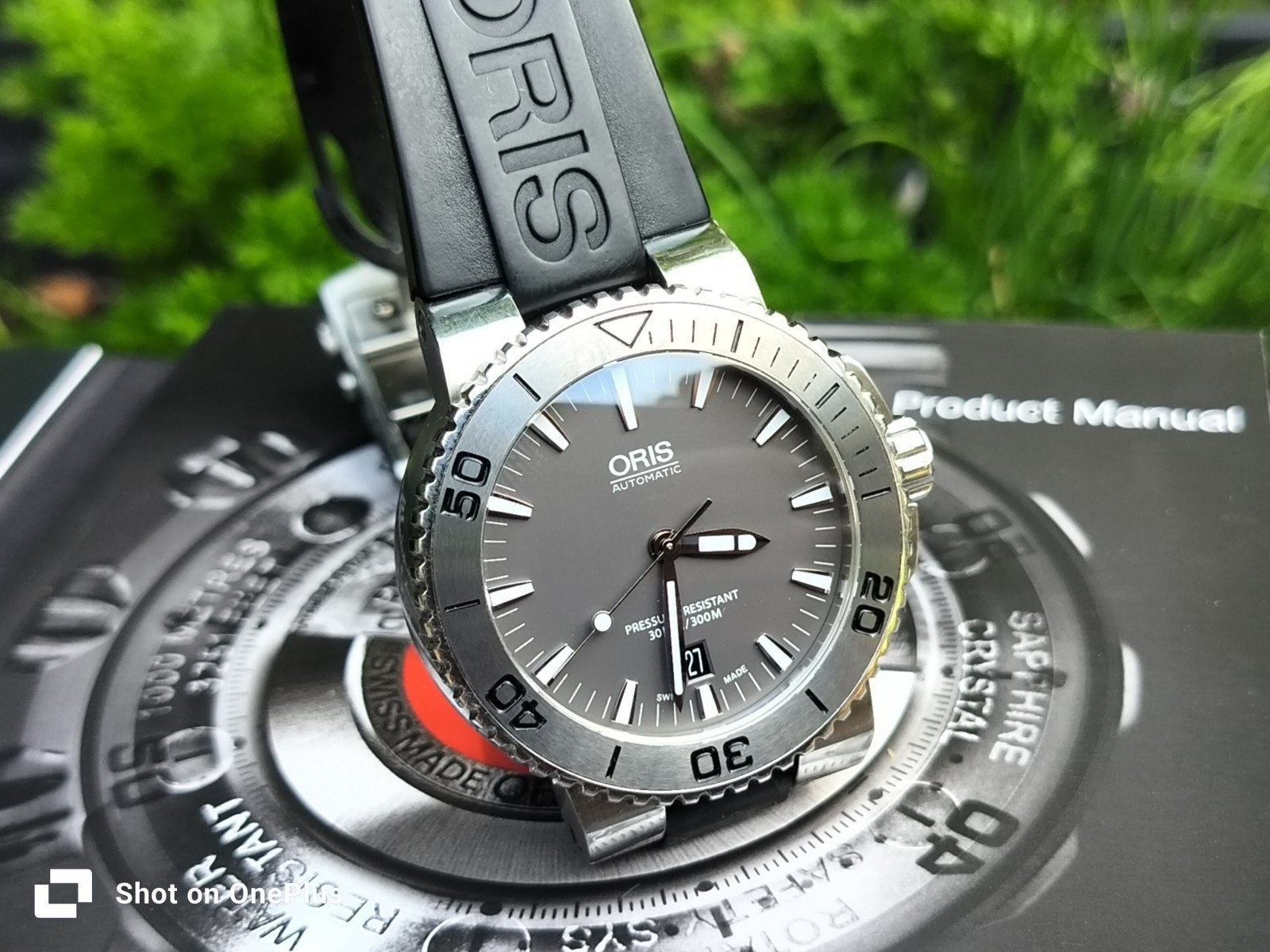 Prachtig Oris Aquis Grey Automatic Horloge Full-set 43 mm, Overige merken, Staal, Polshorloge, Kunststof