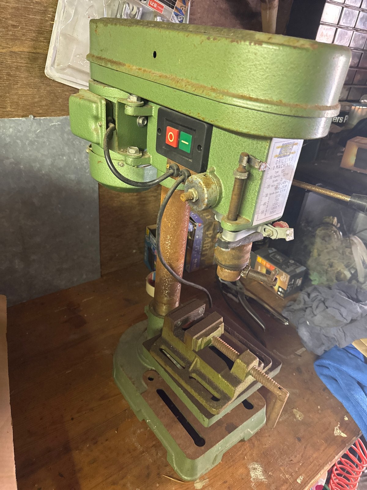 Kinzo Kolomboormachine - Vintage Boormachine, Ophalen, Gebruikt, 400 tot 600 watt, Kolomboormachine
