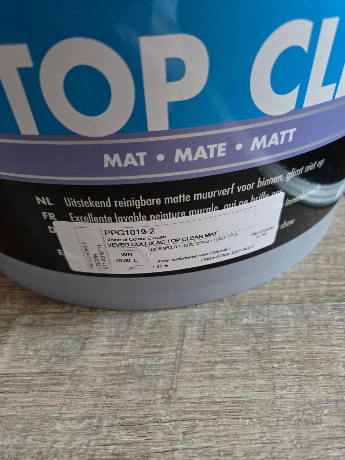 VEVEO AC Top clean  S1 mat 10 kleur lichtbeige, Ophalen, 5 tot 10 liter, Beige, Nieuw