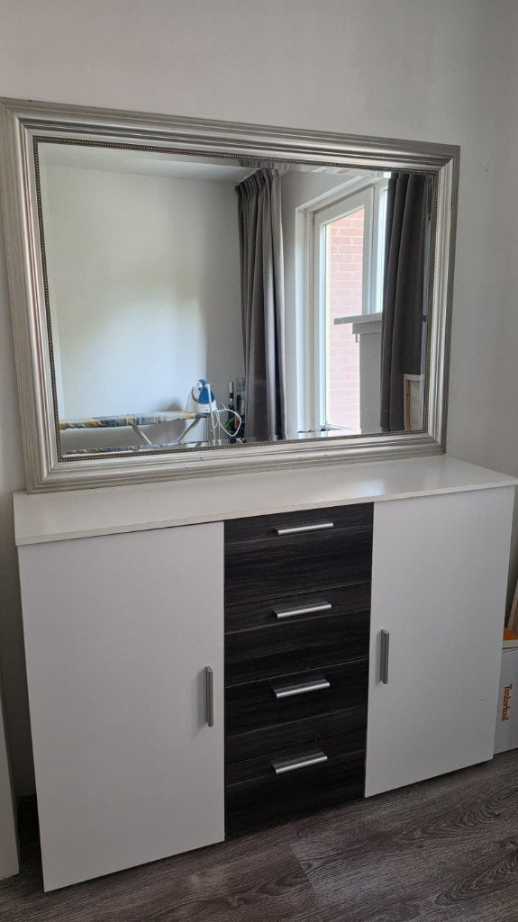 Dressoir + Grote Wandspiegel (Set) – Klein prijsje!, Ophalen, Zo goed als nieuw, 25 tot 50 cm, Overige houtsoorten