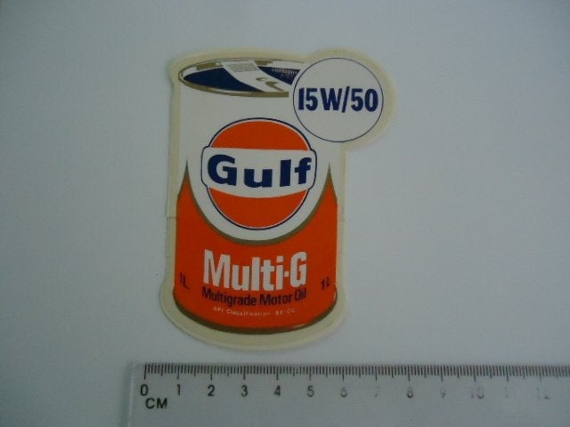 sticker oud GULF OIL motorolie auto motor autosport rally, Verzenden, Zo goed als nieuw, Bedrijf of Vereniging