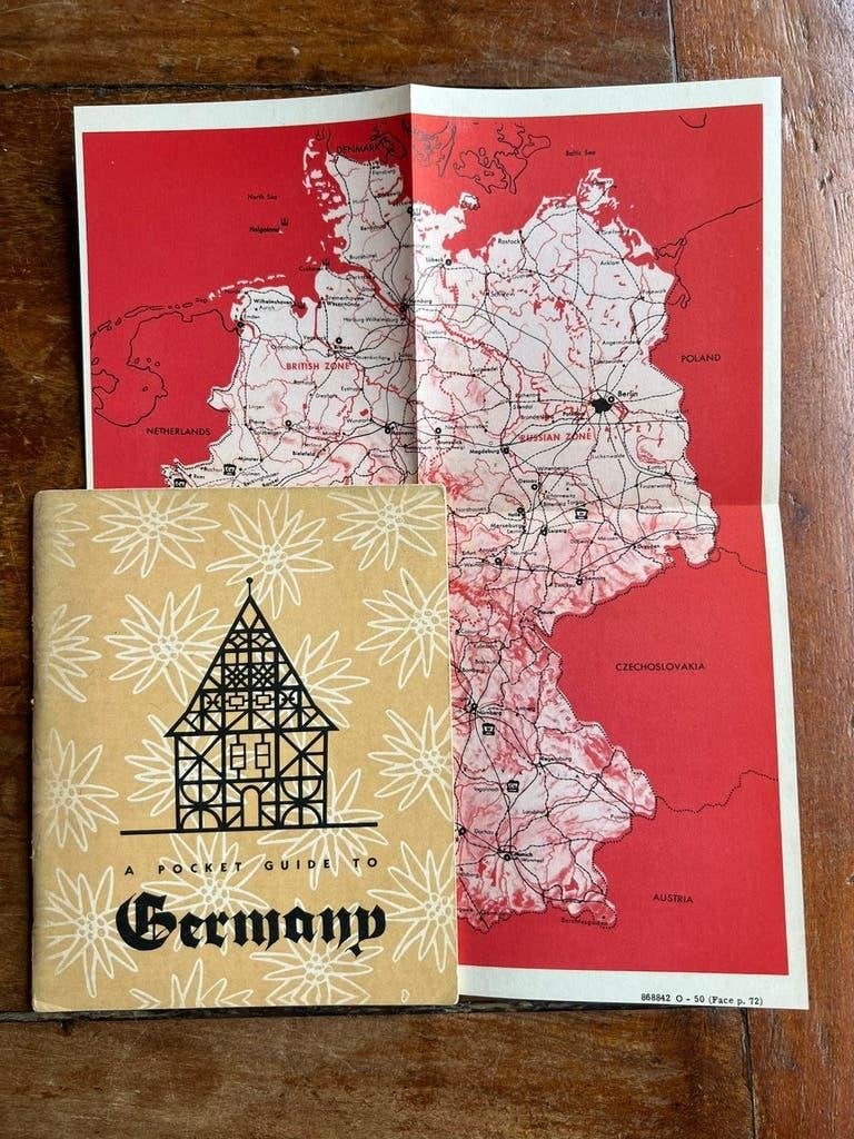 Amerikaanse Pocket Guide Germany Duitsland kaart oude oorlog, Verzenden, Duitsland, Foto of Poster, Landmacht