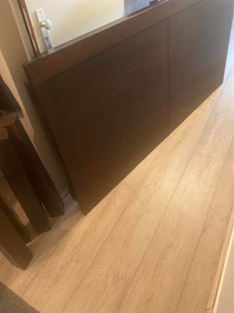 Grote mahonie gekleurde eetkamertafel (210x100x78cm), Huis en Inrichting, Tafels | Eettafels, Ophalen, Gebruikt, 100 tot 150 cm