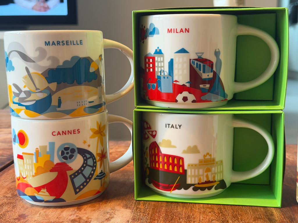 Starbucks mok Italy, Milan, Cannes, Marseille en Las Vegas, Verzamelen, Overige Verzamelen, Ophalen, Zo goed als nieuw
