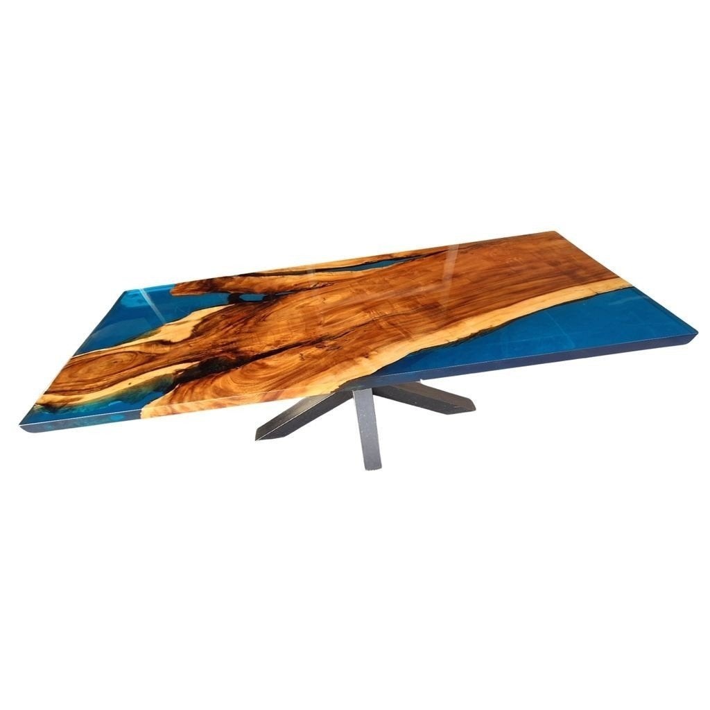 Epoxy & Hout Eettafel – 230x90cm – Boomstamstafel, Ophalen, Nieuw