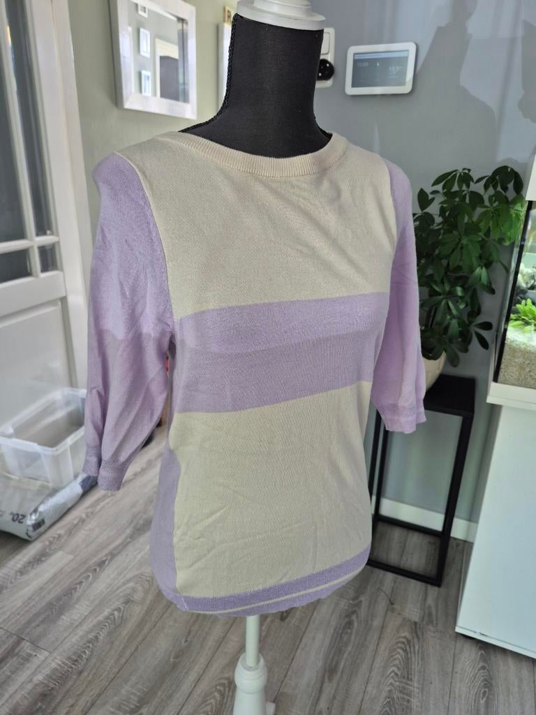 Stijlvolle trui met driekwart mouwen - Maat M, Maat 38/40 (M), Paars, Ophalen of Verzenden, Onbekend