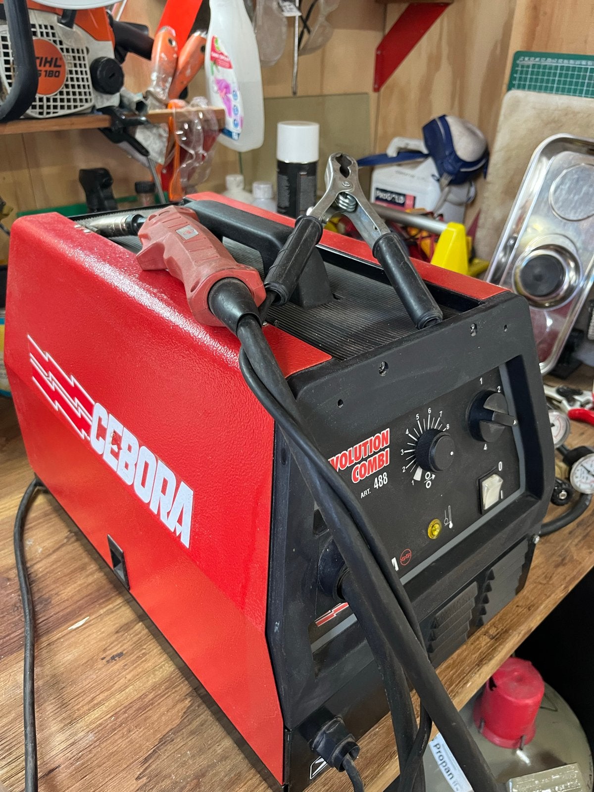 Cebora Revolution Combi 488 Lasapparaat met Toebehoren, Ophalen, Gebruikt, Minder dan 150 ampère, Overige typen