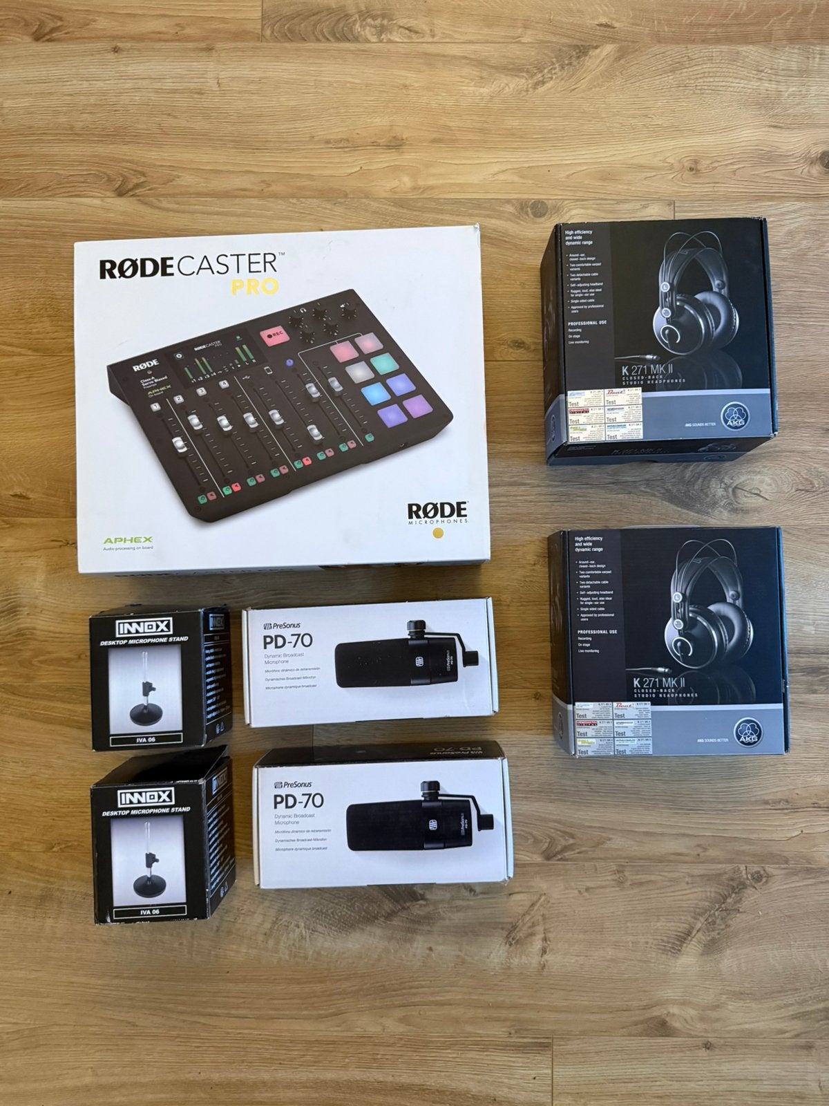 Complete Podcast Starterkit RØDECasterPro, 2xPreSonus, 2xAKG, Ophalen of Verzenden, Zo goed als nieuw