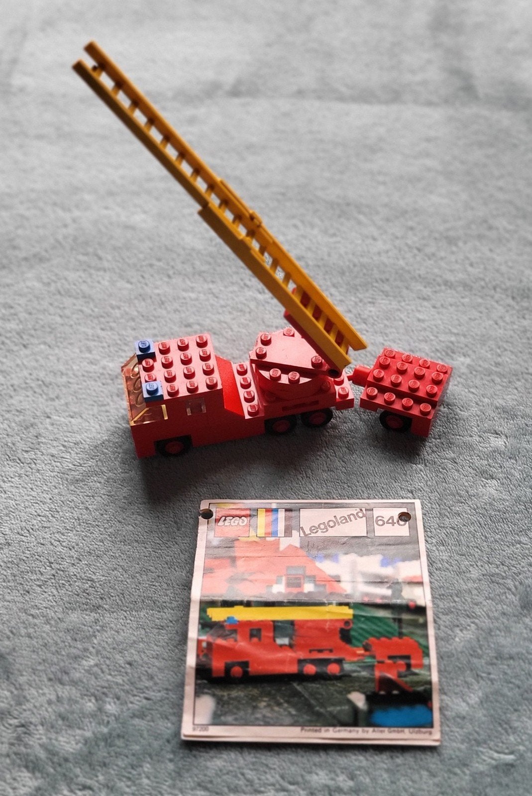 Lego Brandweer ladder vrachtwagen + aanhanger (set 640), Gebruikt, Lego, Ophalen of Verzenden, Compleet