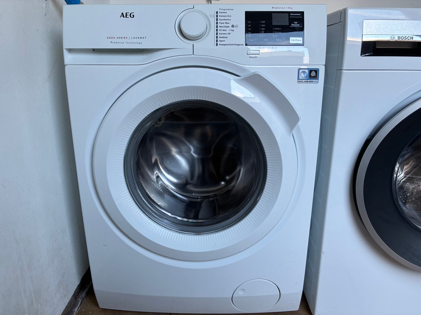 In Perfecte staat AEG 6000 Series 8Kg 1600 Toeren, AEG, AEG, 8 tot 10 kg, Energieklasse A of zuiniger