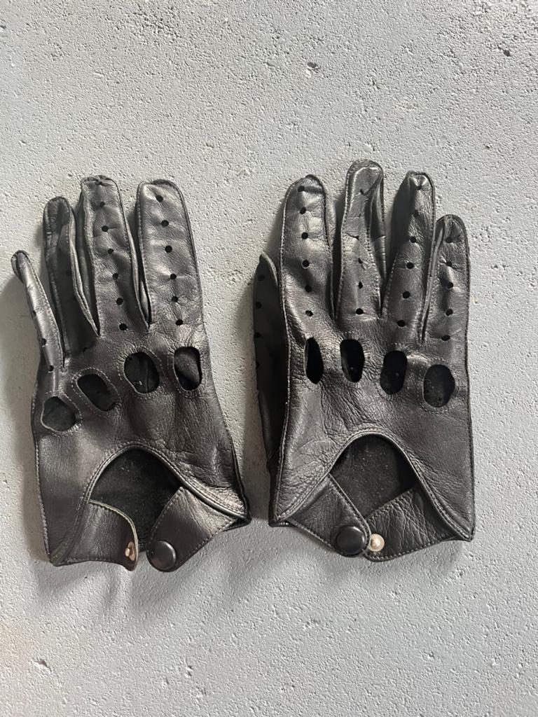 Zwart zacht leren auto coureur handschoenen car gloves retro, Ophalen of Verzenden, Handschoenen