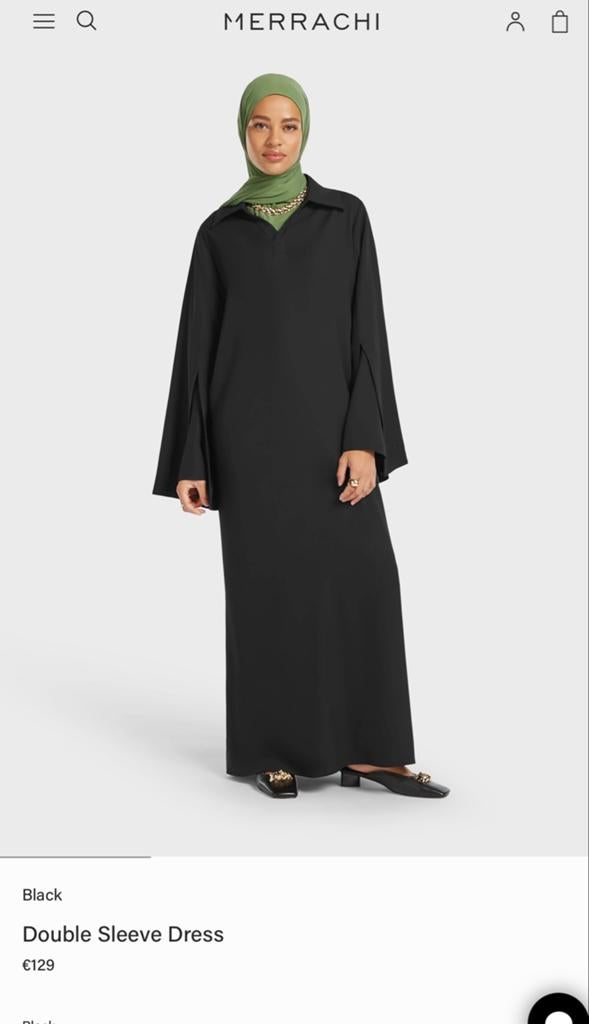 Merrachi Double Sleeve Dress Maat M, Ophalen of Verzenden, Nieuw, Maat 38/40 (M), Onder de knie
