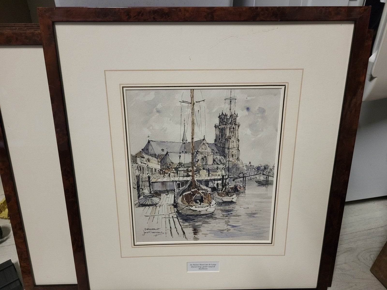 Set van 8 litho's Dordrecht, Ingelijst, Ophalen of Verzenden, Landschappen, Lithografie