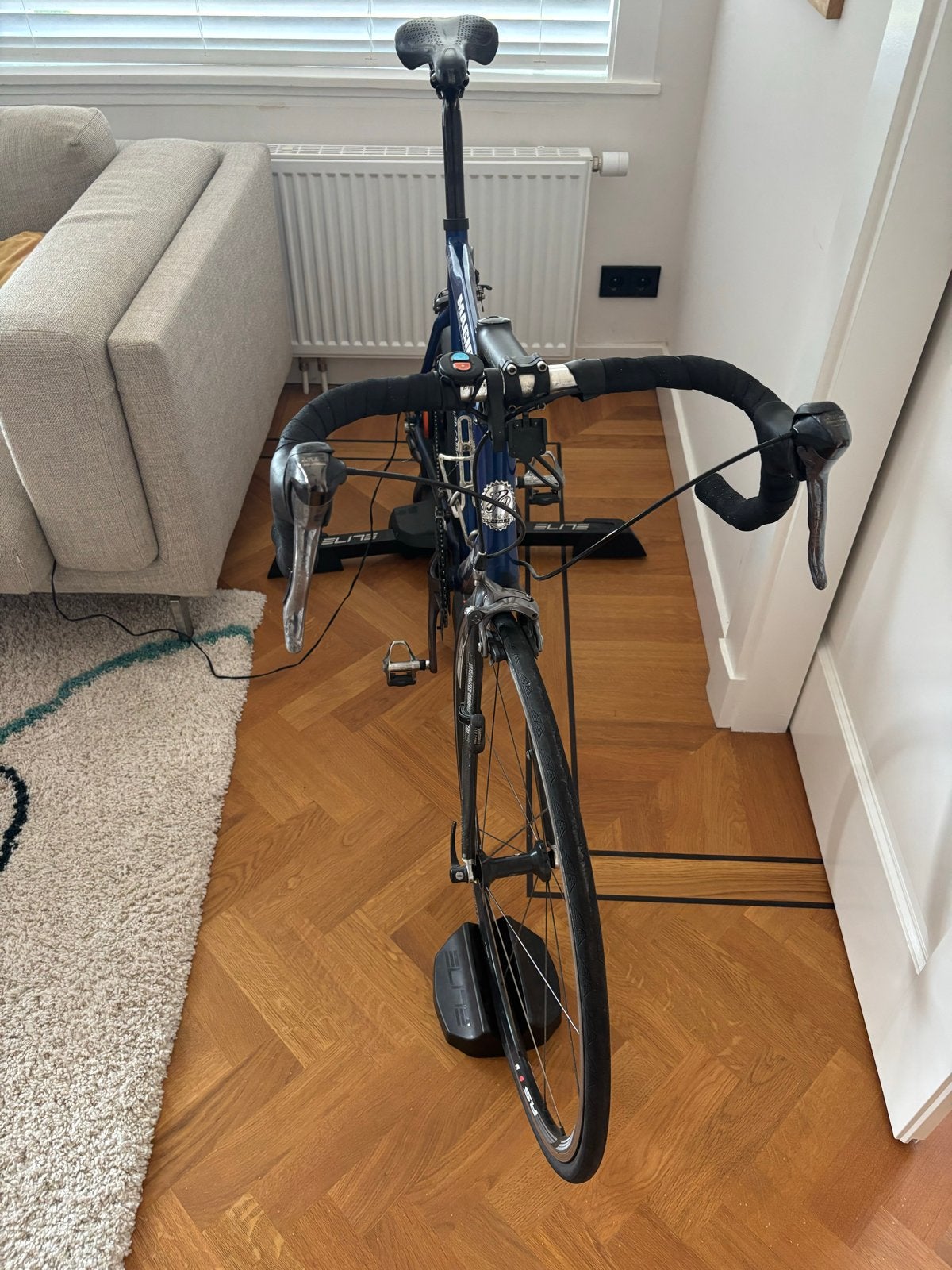 Racefiets met Elite Direto XR-T fietstrainer, 28 inch, Gebruikt, Aluminium, Meer dan 20 versnellingen
