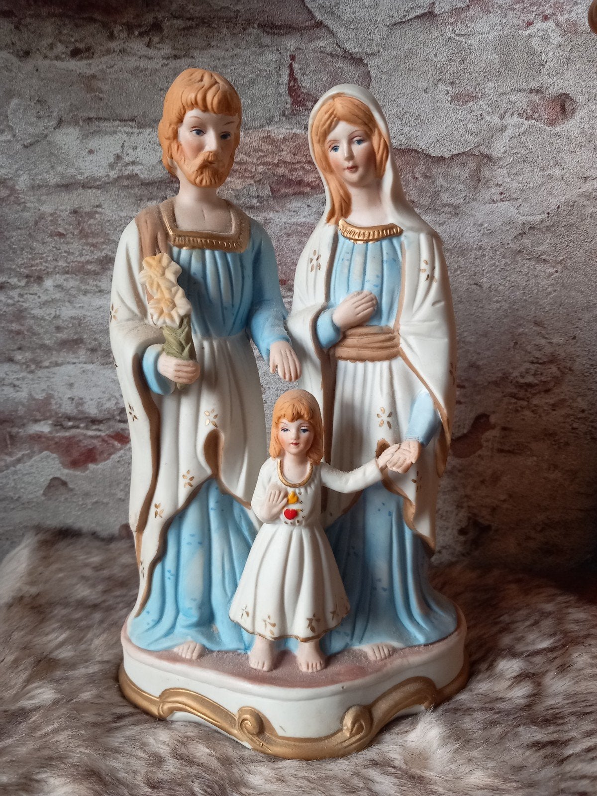 Antiek Porseleinen Beeld Heilige Familie - 28 cm Hoog, Antiek en Kunst, Antiek | Religie, Ophalen of Verzenden