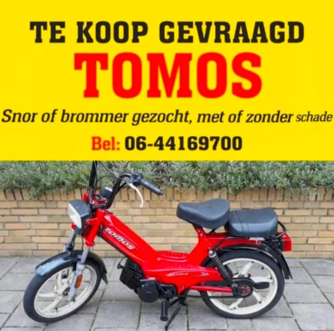Wij kopen Bel 06-44169700 Te koop gevraagd TOMOS Gezocht, Fietsen en Brommers, Ophalen, Gebruikt, Overige modellen, Maximaal 45 km/u
