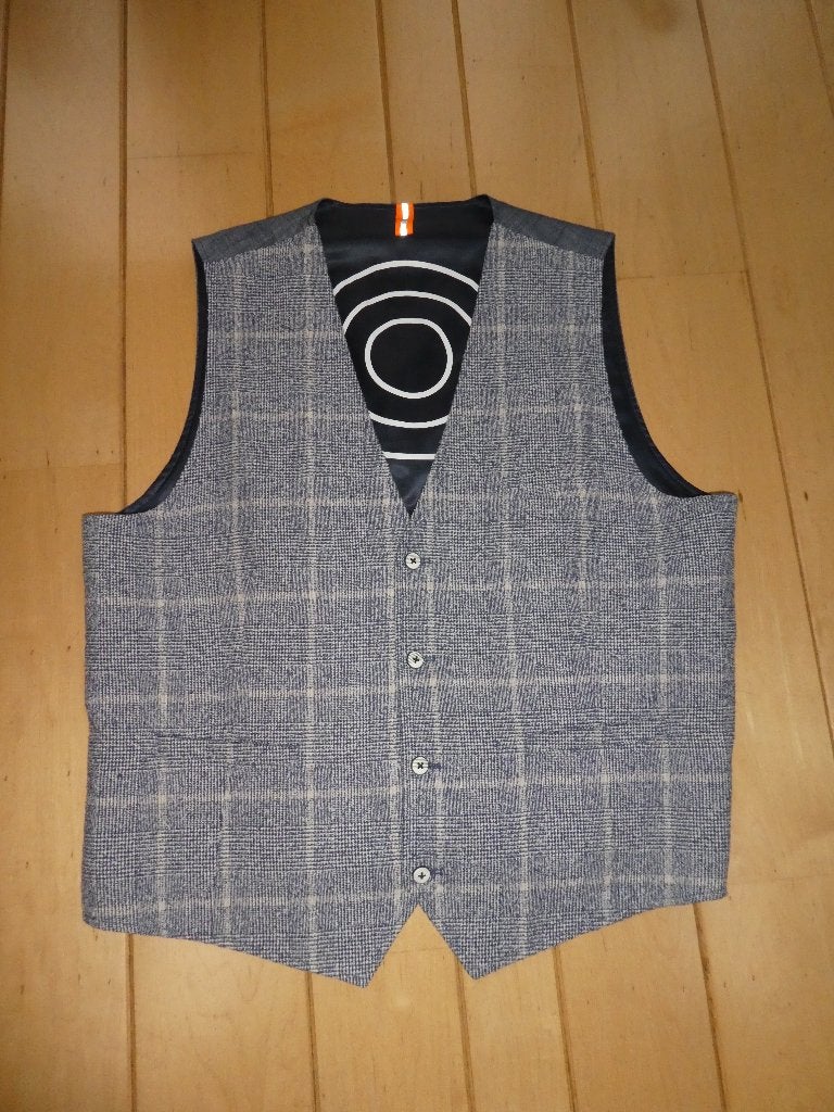 Blue Industry heren gilet maat 54 blauwtinten katoen linnen, Maat 52/54 (L), Blue Industry, Nieuw, Verzenden