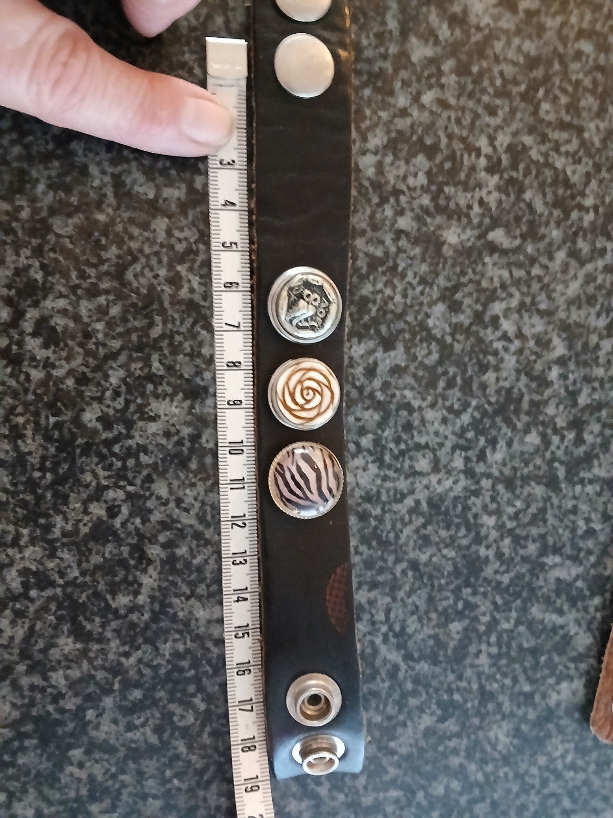 Leren armbanden met verwisselbare drukknopen, Gebruikt, Bruin, Leer, Ophalen of Verzenden