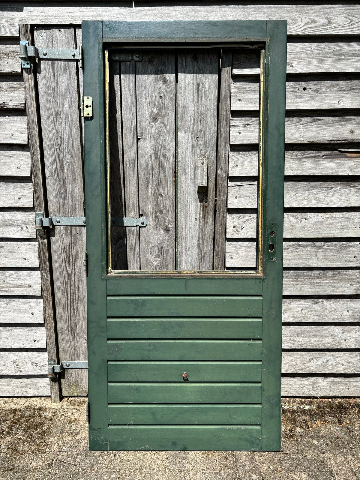 Hardhouten buitendeur 93x201,5 cm, borstwering 87 cm, Ophalen, Gebruikt, 80 tot 100 cm, Buitendeur