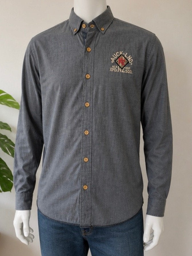 New Zealand Auckland  blauw overhemd  XL nieuw heritage fit, New Zealand Auckland, Blauw, Nieuw, Ophalen of Verzenden