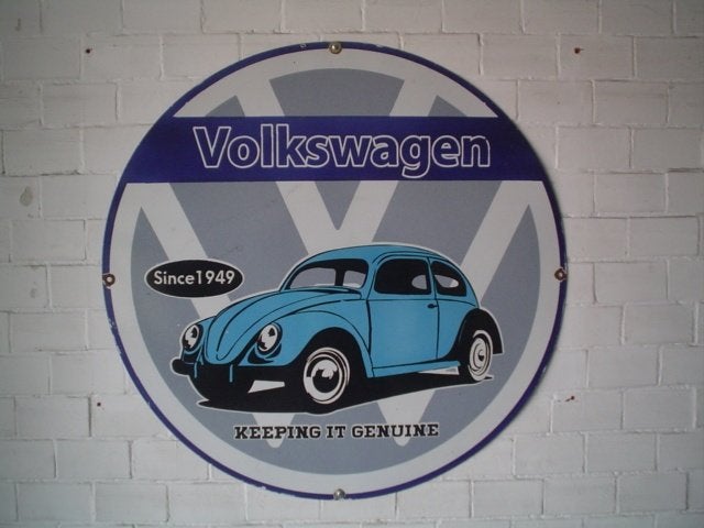 emaille bord vw, Ophalen of Verzenden, Gebruikt, Reclamebord