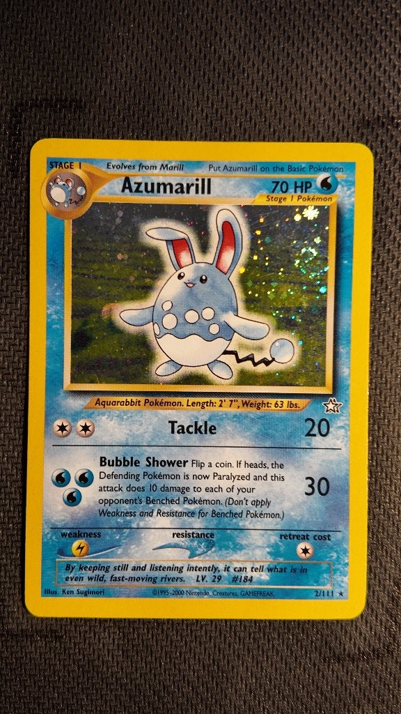 Azumarill 2 Neo Genesis | Pokemon kaart, Ophalen, Zo goed als nieuw, Losse kaart, Foil