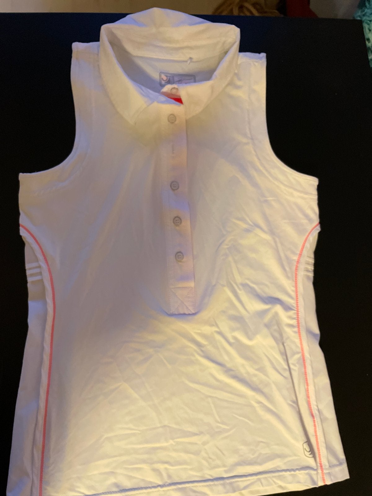Sleeveless sporttop wit met roze accenten, maat M, Kleding | Dames, Sportkleding, Zo goed als nieuw, Fitness of Aerobics, Maat 38/40 (M)