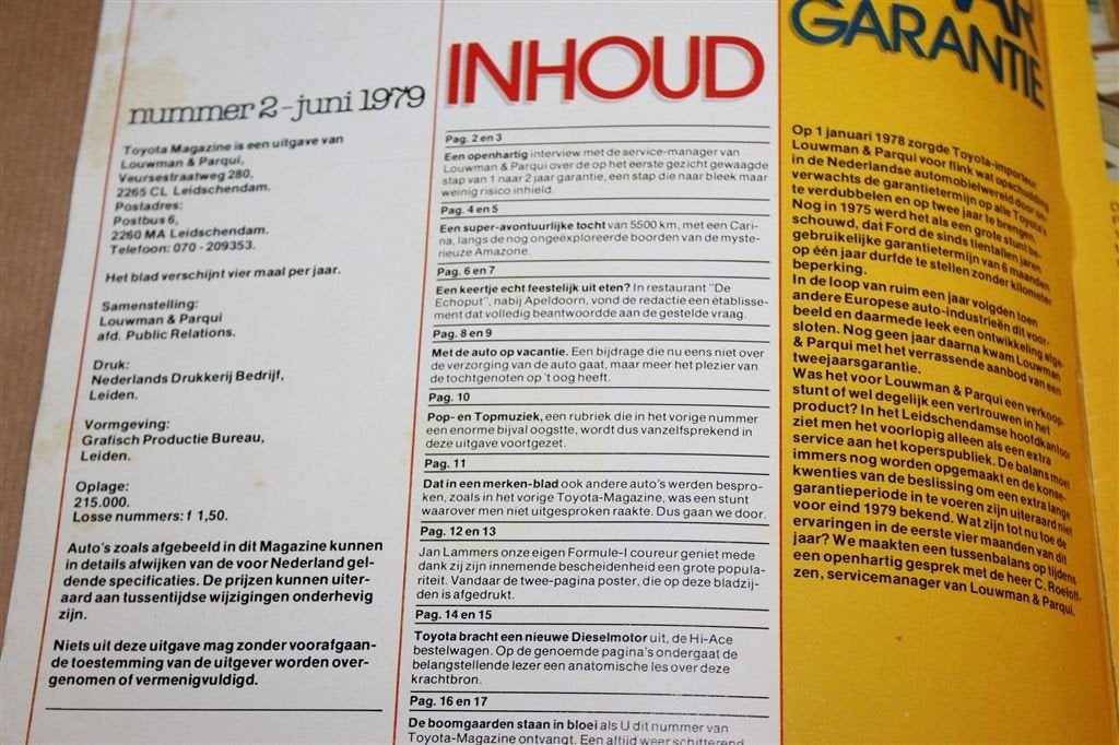 Toyota Magazine 1979 — Vintage, Jan Lammers & Hi-Ace, Boeken, Ophalen of Verzenden, Gelezen, Toyota