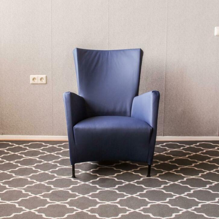 2x Montis Windy fauteuil, kobaltblauw nieuwstaat, Niet ingevuld, Niet ingevuld, Leer, Ophalen of Verzenden