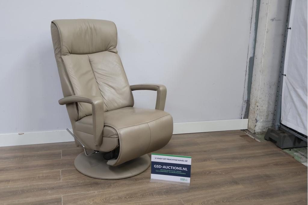 Beige Leren Relaxfauteuil van Prominent, Huis en Inrichting, Fauteuils, Ophalen of Verzenden, Niet ingevuld, Niet ingevuld, Niet ingevuld