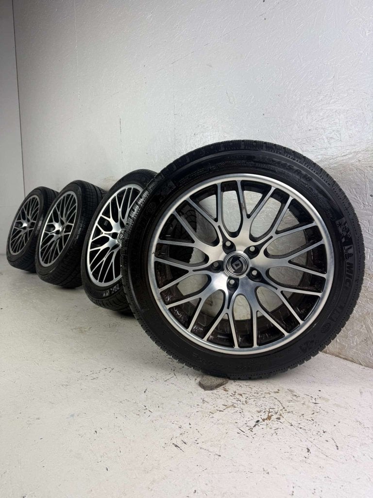 BMW 3 serie e46 e90 velgen 18" 5x120 winterset 8mm Michelin, Niet ingevuld, 18 inch, Gebruikt, Banden en Velgen
