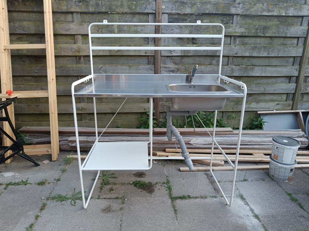 IKEA SUNNERSTA Kitchenette met TILREDA koelkastje, Ophalen, Gebruikt, Wit, Enkelwandige keuken